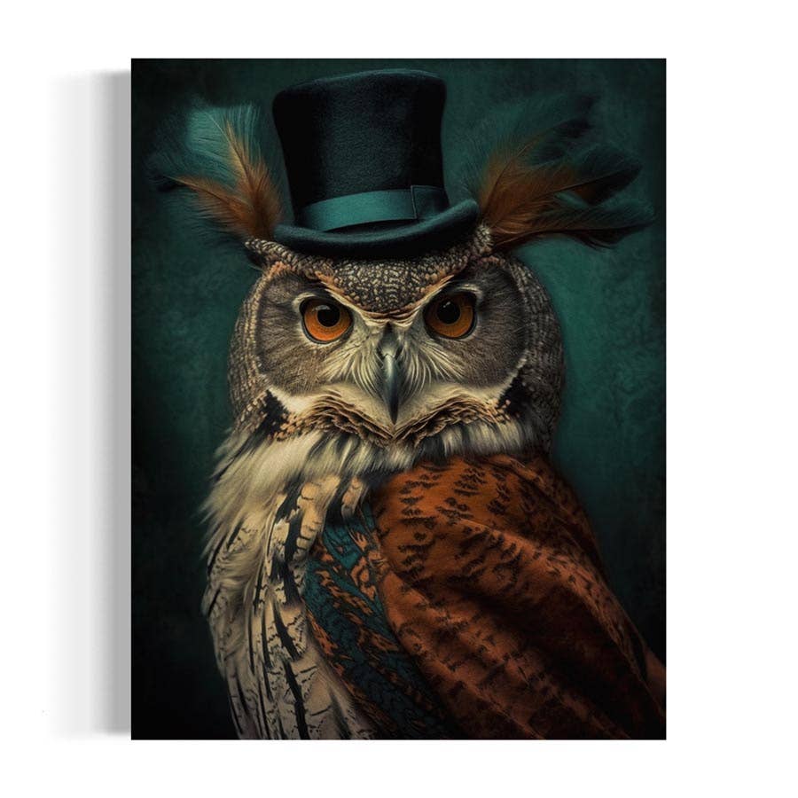 Salty Alyce - Gentleman Owl Vintage Portrait Wall Art AXS58