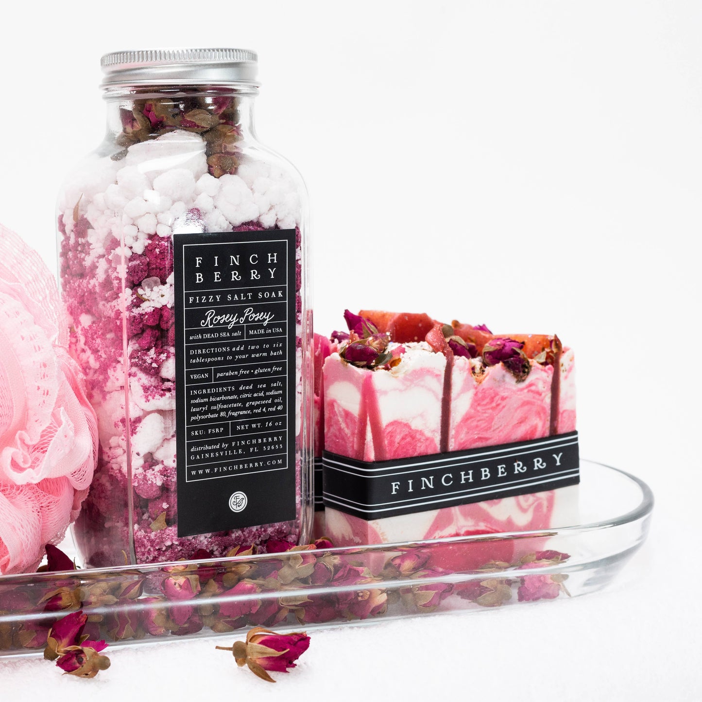 FinchBerry - Fizzy Salt Soak - Rosey Posey