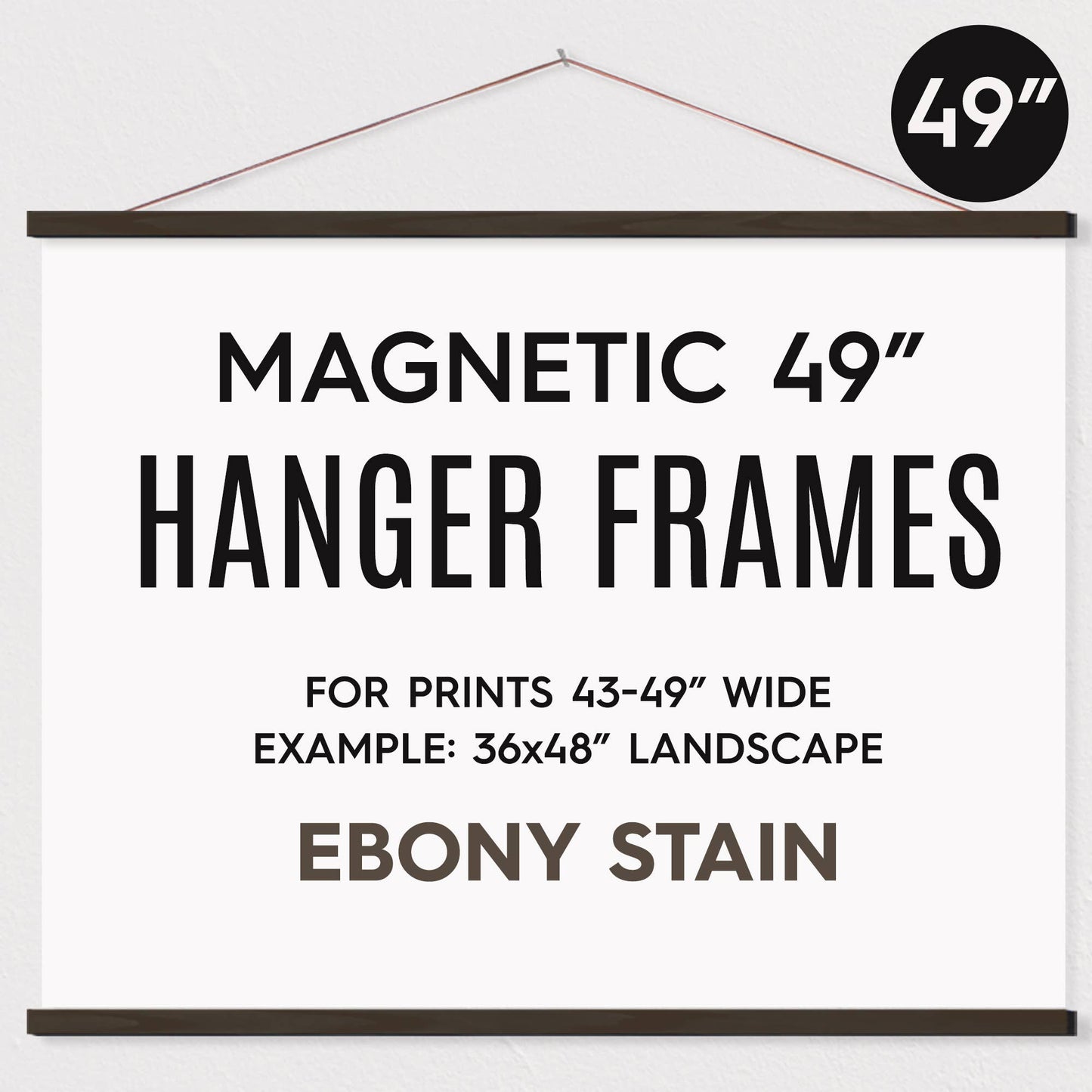 Hanger Frames - 49" MAGNETIC Poster Hanger Frame™: Whitewash Stain / No Packaging (for you to repackage with your own prints)