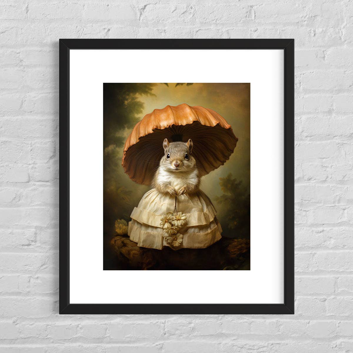 Salty Alyce - Lady Squirrel With Mushroom Art Print 41AS