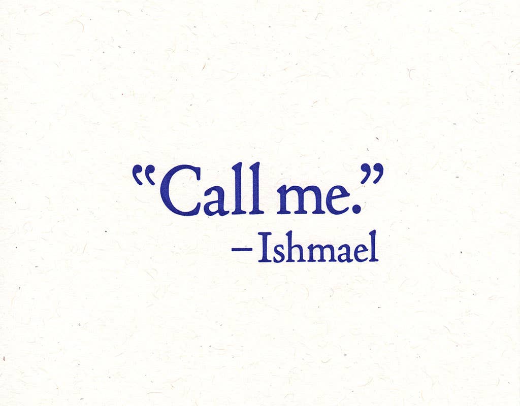 Lady Pilot Letterpress - Call Me Ishmael Greeting Card