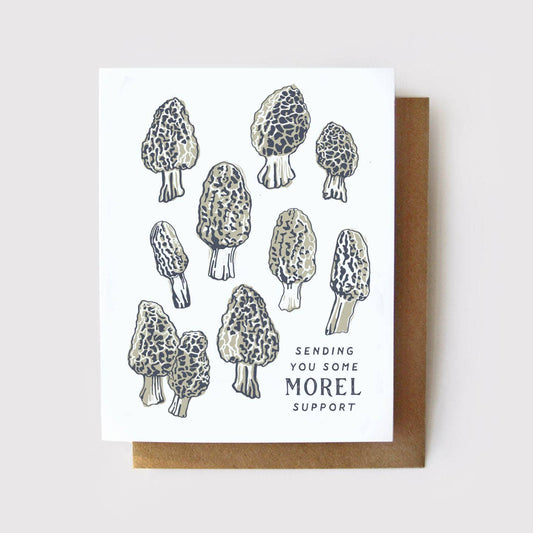 Morel Support - Mushroom Encouragement Card: Zero Waste, NO Packaging - Root & Branch Paper Co.