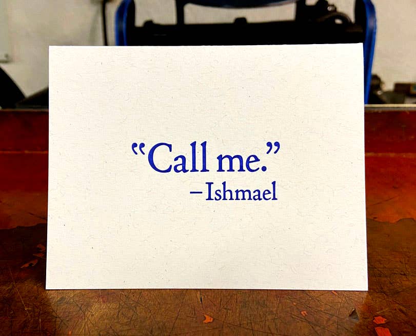 Lady Pilot Letterpress - Call Me Ishmael Greeting Card