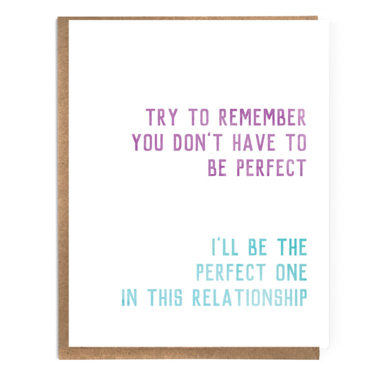 Funny Perfectionism Card: You Don't Have to be Perfect