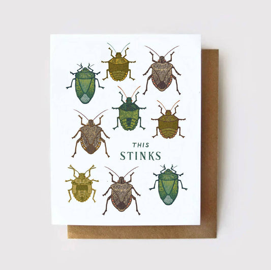 This Stinks Stinkbug Sympathy Card: Zero Waste, NO packaging - Root & Branch Paper Co.