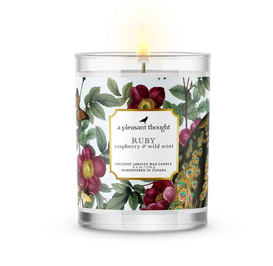 Ruby | Raspberry + Wild Mint | Candle: Wood - A Pleasant Thought