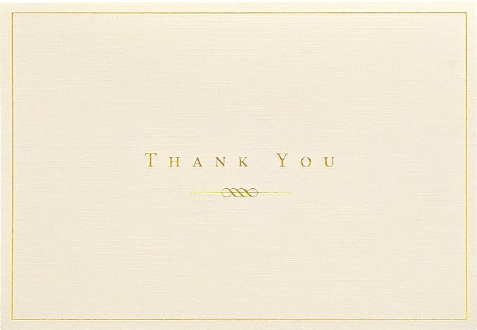 Gold and Cream Thank You Notes