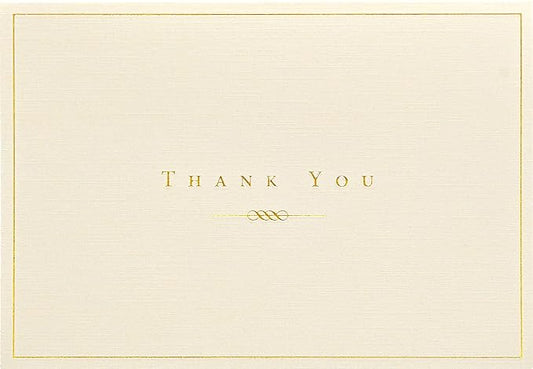 Gold and Cream Thank You Notes