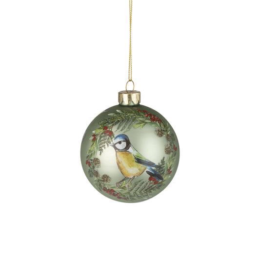 Birdberry Glass Ball Ornament