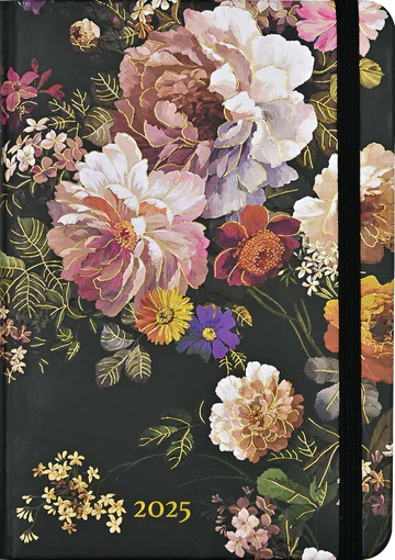 Peter Pauper Press 2025 Midnight Floral Weekly Planner - 16 month