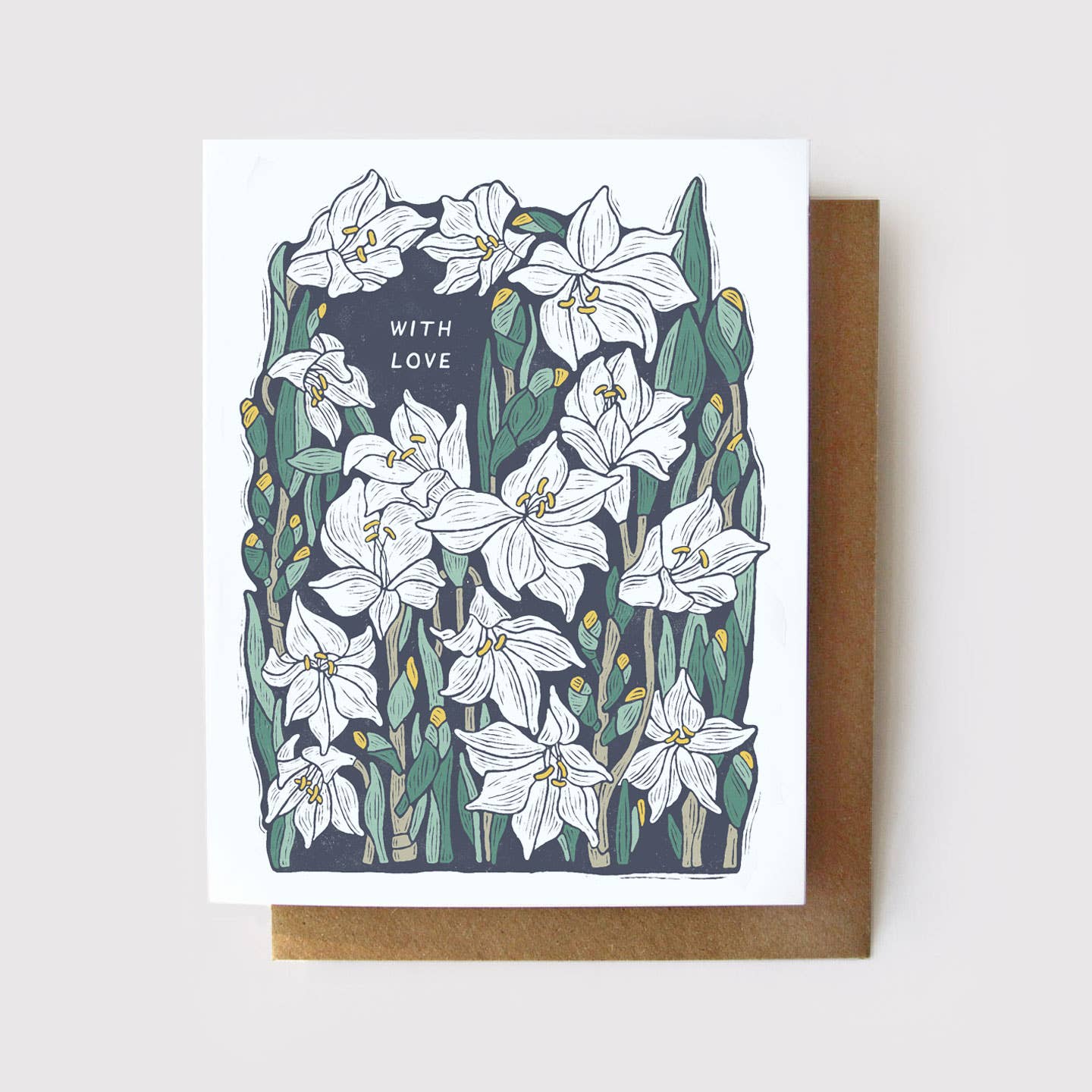 With Love Card - Casa Blanca Lily: Zero Waste, NO Packaging - Root & Branch Paper Co.