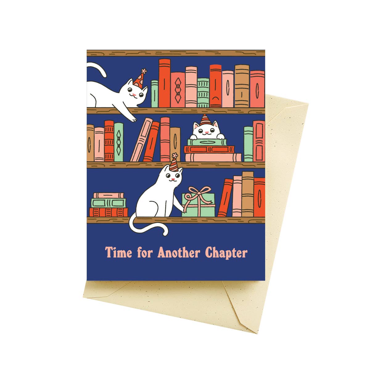 Seltzer Goods - Bookshelf Cats Birthday Cards