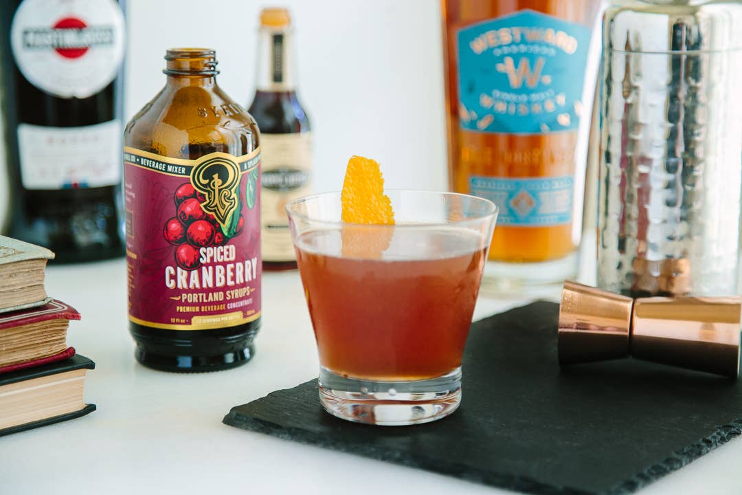 Portland Syrups - Spiced Cranberry Syrup 12 oz - cocktail / mocktail drink mix