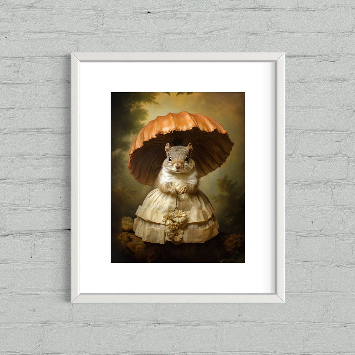 Salty Alyce - Lady Squirrel With Mushroom Art Print 41AS