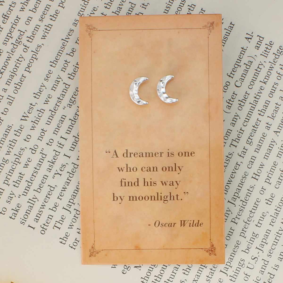 ZAD - Literary Quotes Moon Post Earrings