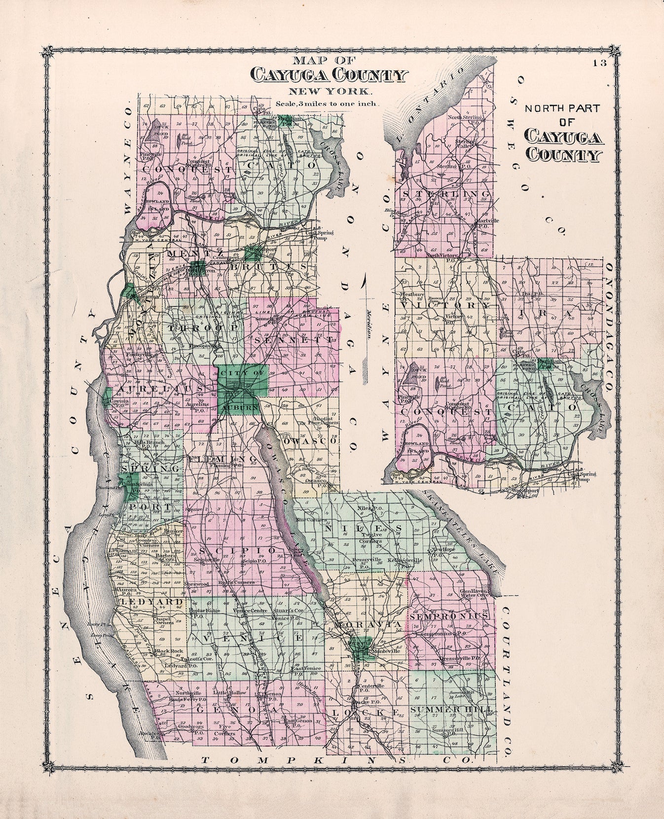 Cayuga County, NY Map - County Atlas of Cayuga 1875 – Stomping Grounds